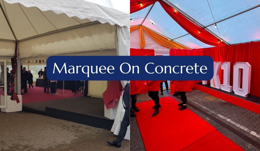 marquee on concrete